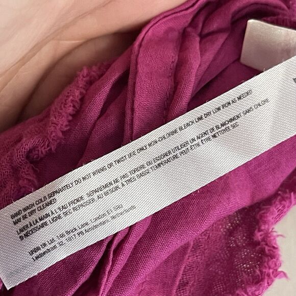 Free People Angele Mini Dress M Pink Dragonfruit Punch Gauze Fushcia Oversized - Picture 11 of 13